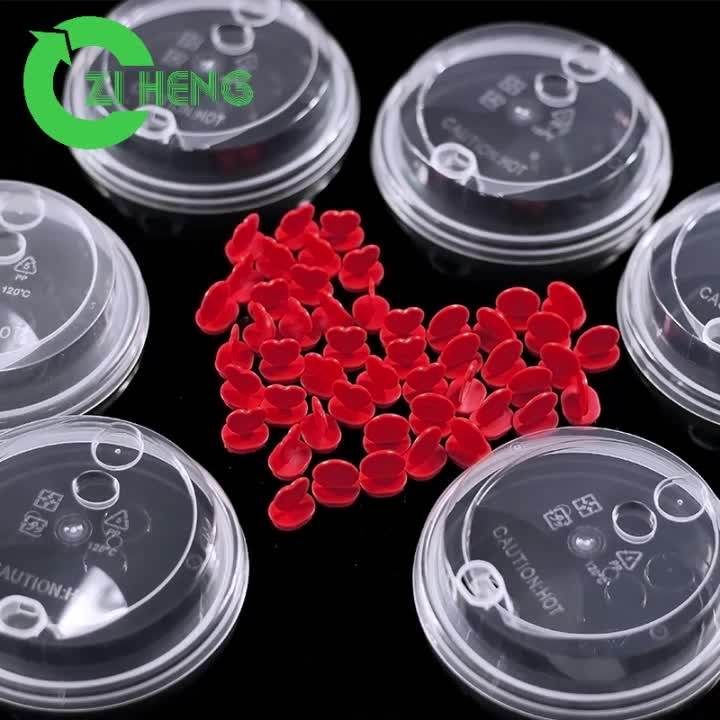 90mm Disposable Pp Plastic White Coffee Cup Lid With Red Plug Buy