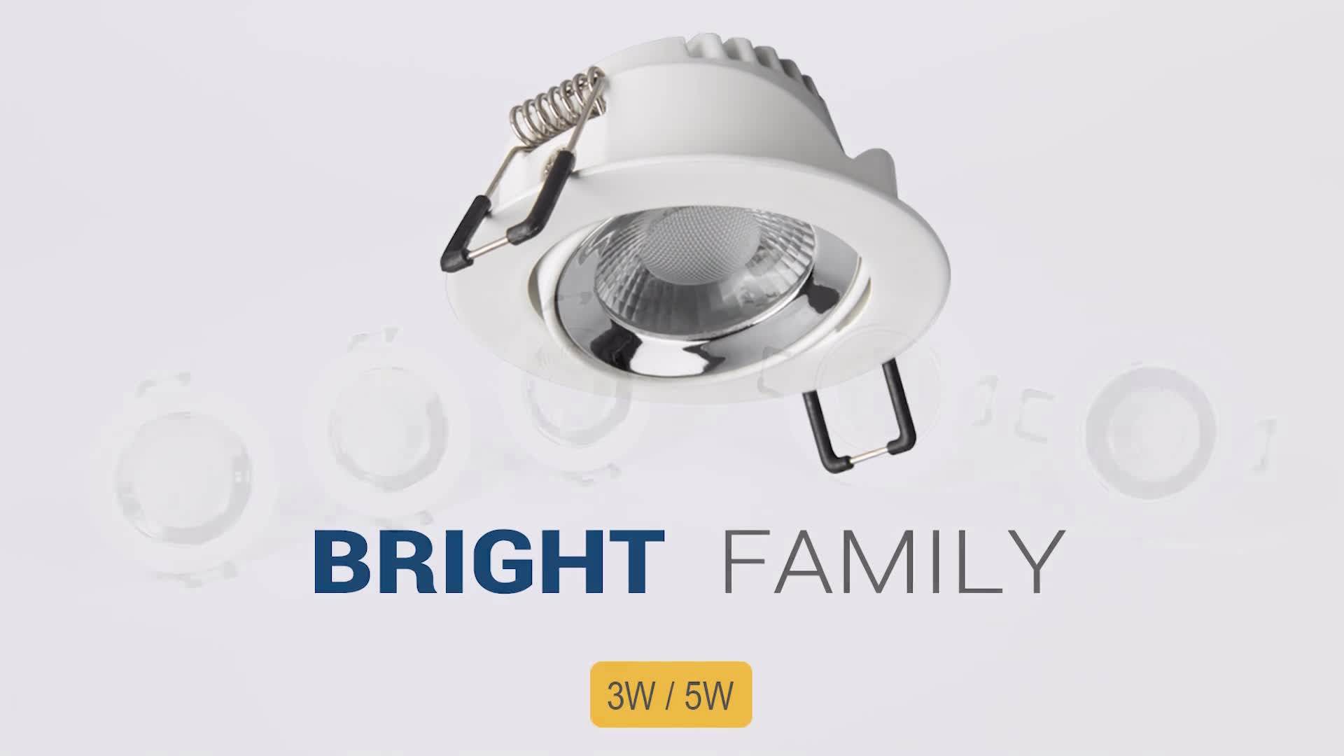 High Quality Led Light 3w 5w Dimmable Adjustable Recessed Downlight
