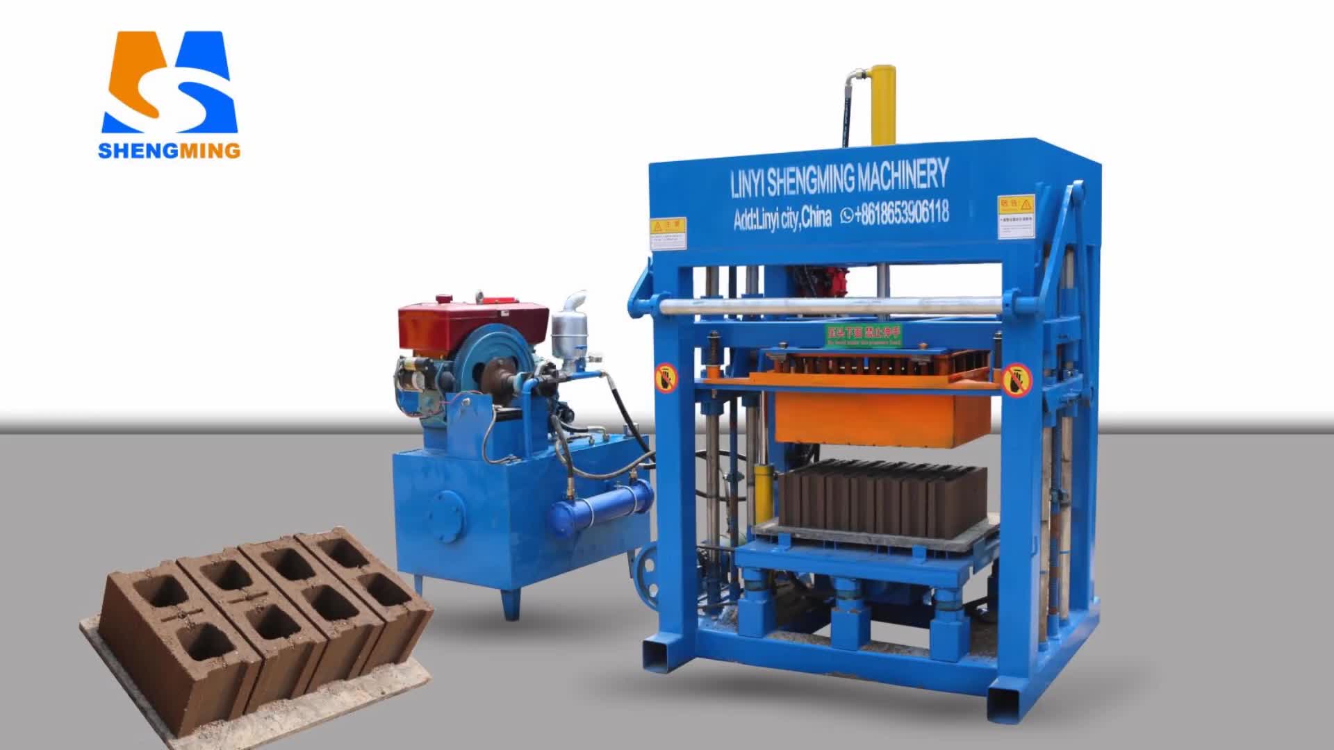 Qt440d Small Production Manufacturing Cement Concrete Hollow Block