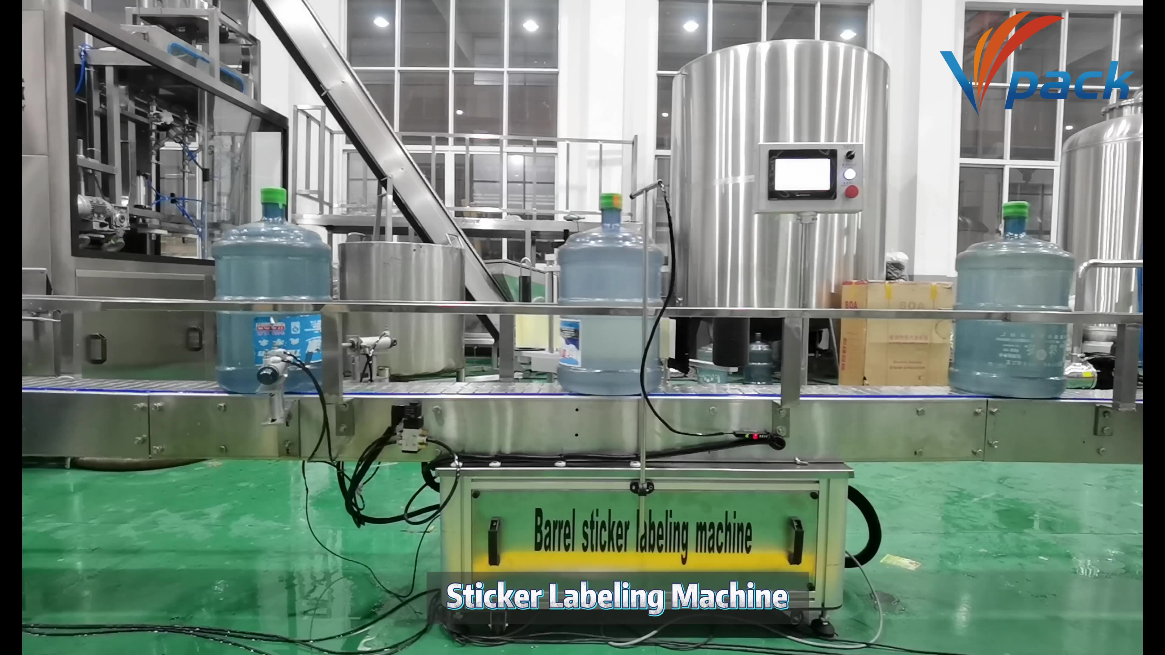 Automatic 5 Gallon Barreled Neck Labeling Machine For Bottle Shrink