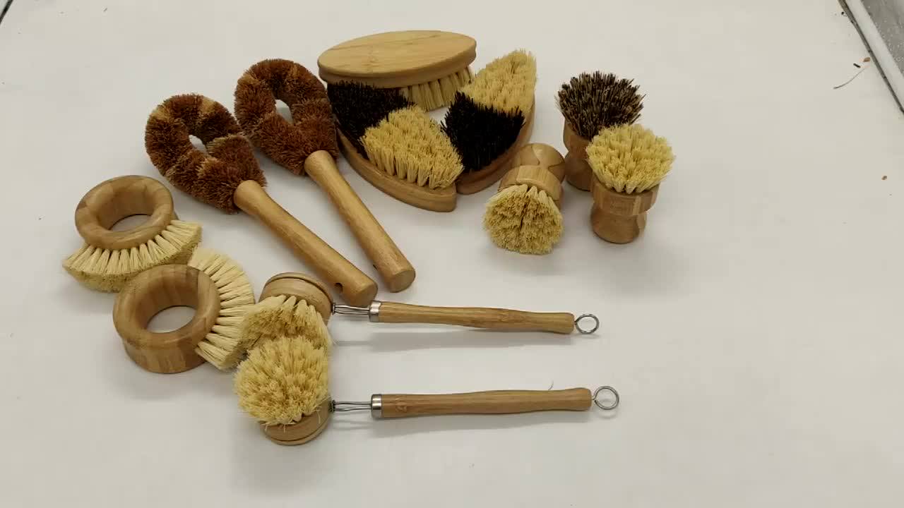 High Quality 100 Degradable Natural Bristles Bamboo Wood Kitchen