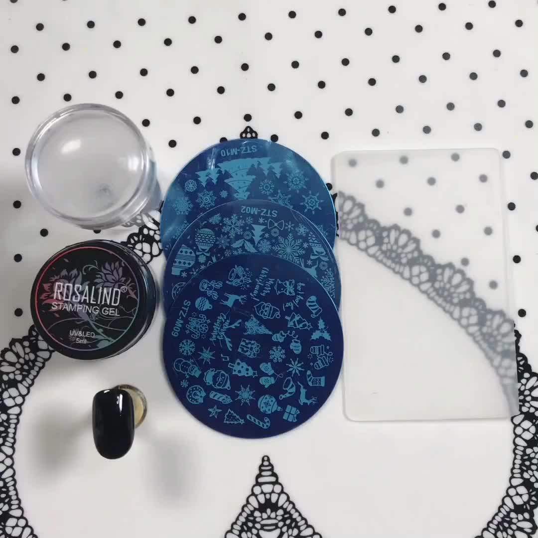 Rosalind Nail Supplies Oem Custom Logo Diy Nails Art Stamp Gel Semi