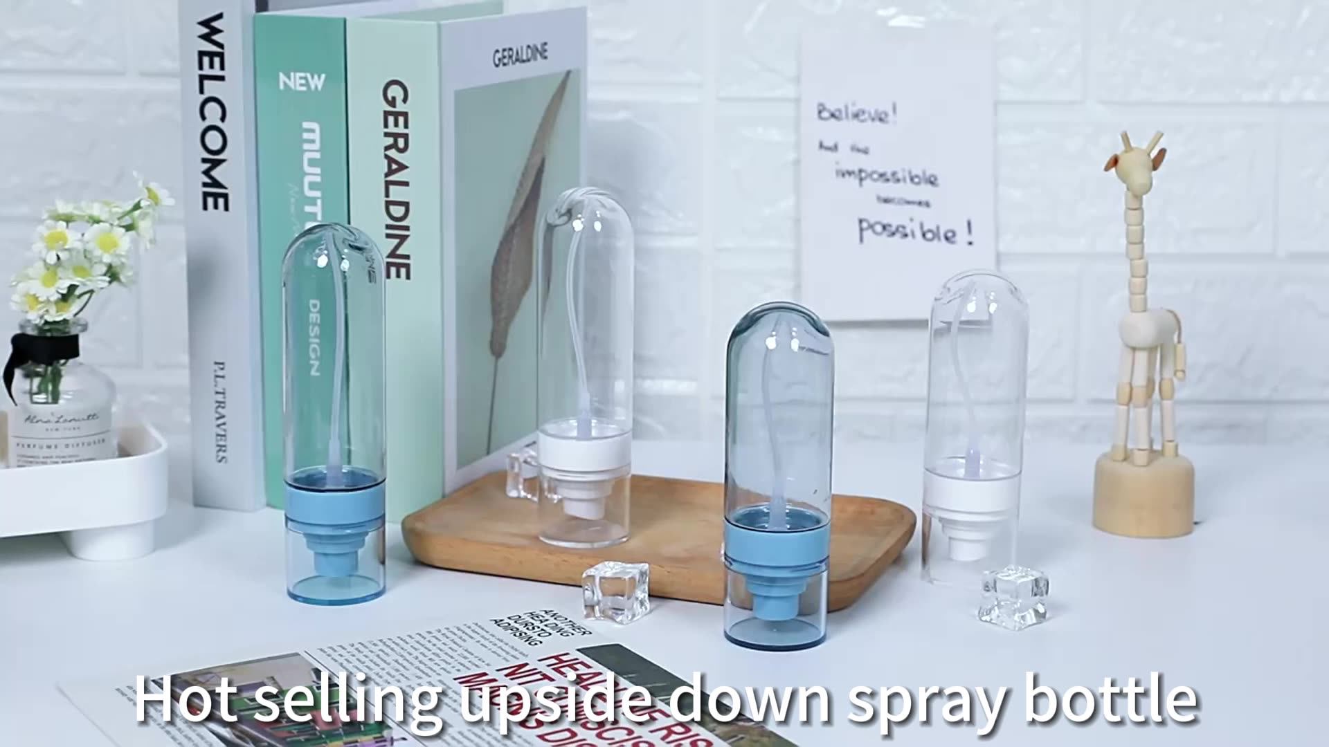 Luxury Spray Bottle Upside Down 30ml 50ml 60ml 80ml 100ml Plastic Empty