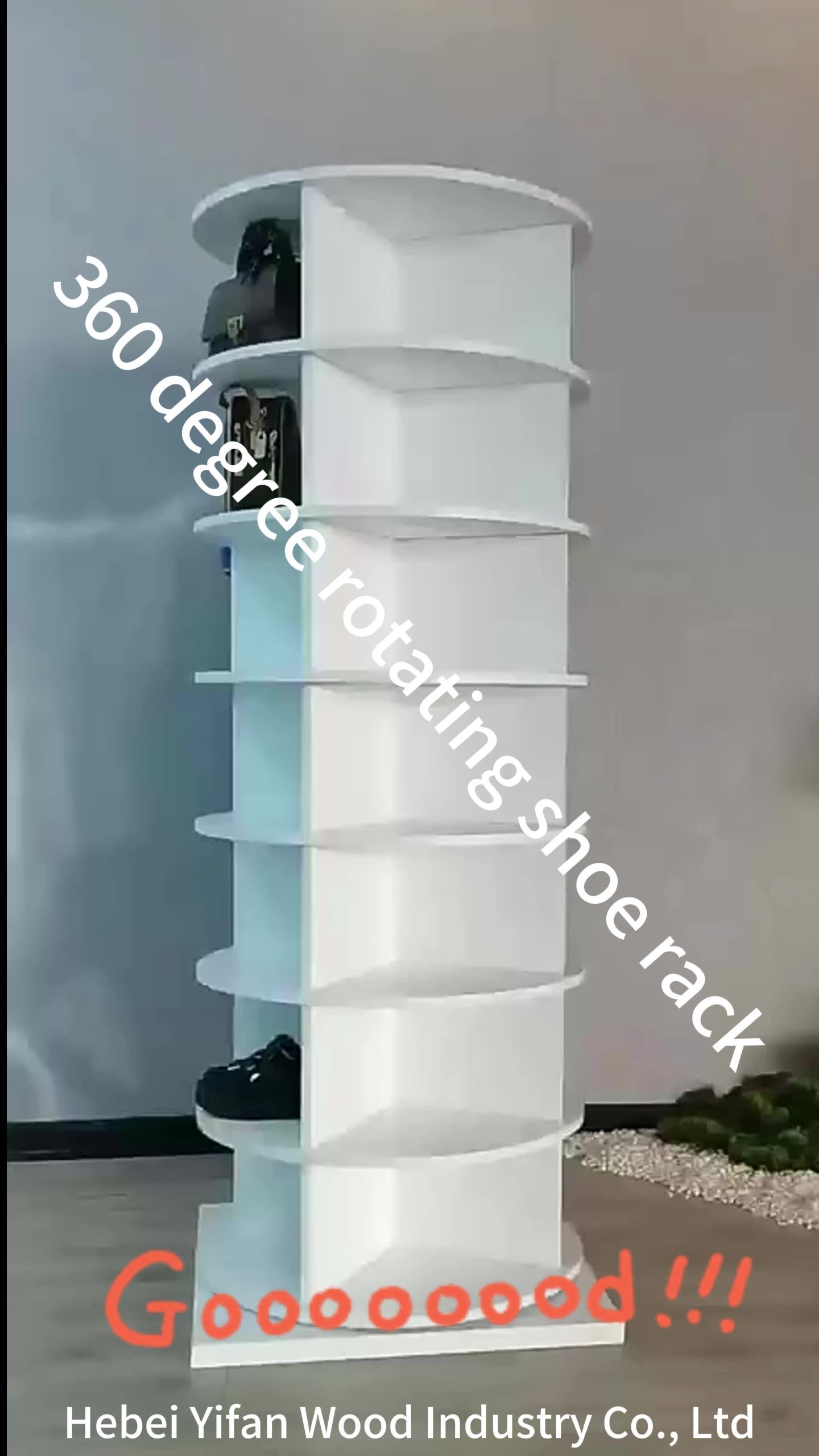 Wooden 360 Rotating Display Rack High Quality Rotating Shoe Rack Tower ...