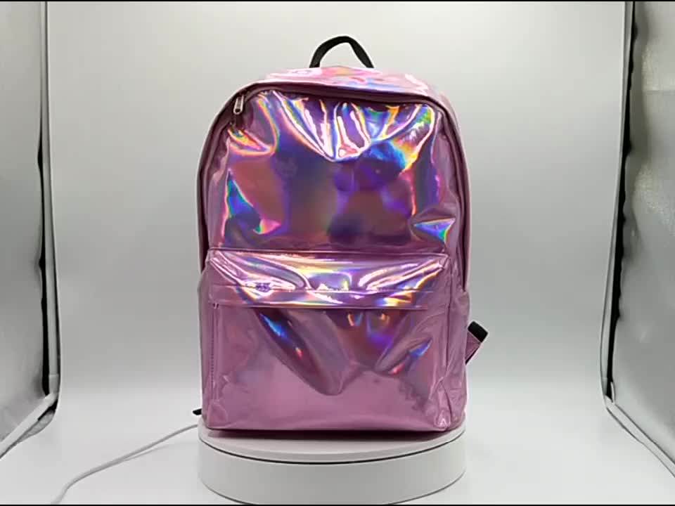 Hot Sale Rainbow School Bag Bookbag Girls Fancy Glitter Holographic