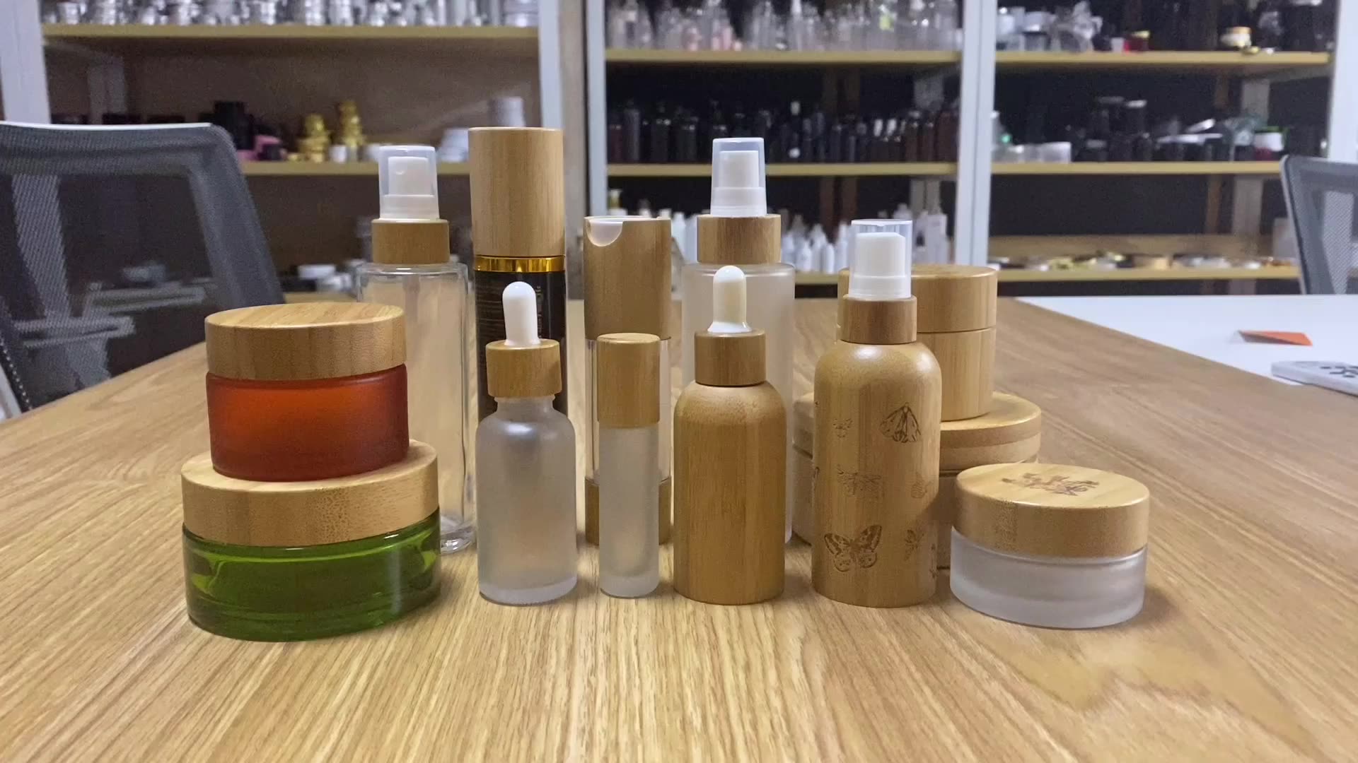 Envase Cosmético De Bambú De Alta Clase,Botella De Bambú De Aceite