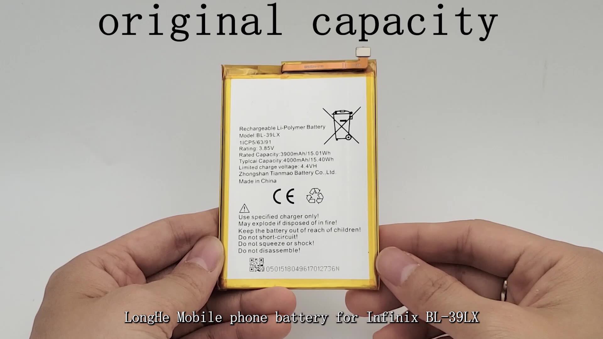 Pabrik Guangzhou BL-39LX X652 baterai ponsel 4000mAh untuk infinix S5