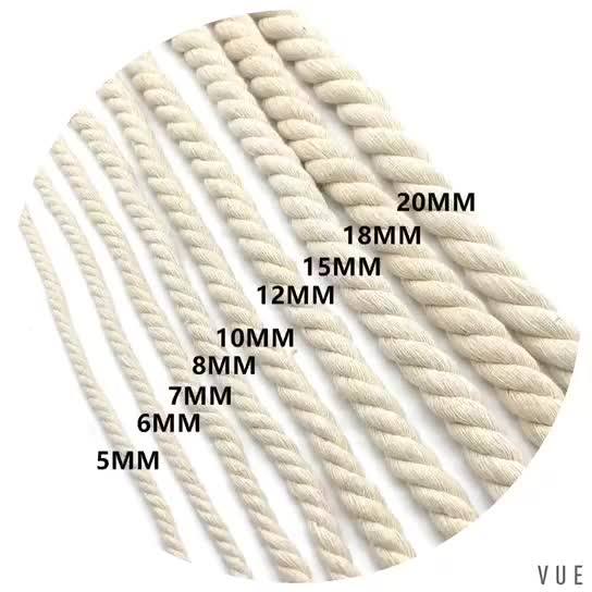 2019 Custom Twisted Cotton Rope 10mm Cotton Rope 20mm Color 3strands