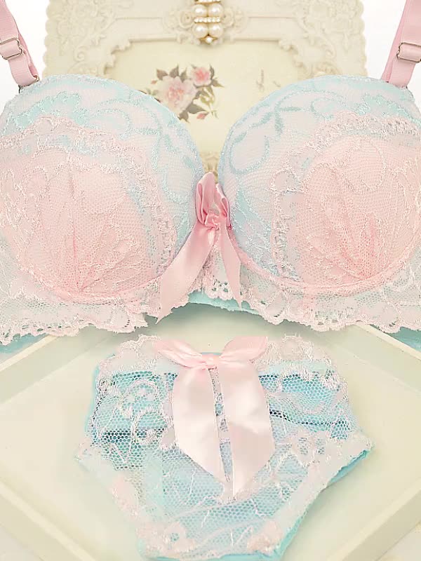 Student underwear set Underwear set set Small chest Small chest sexy Japanese high school lace girl bra panties