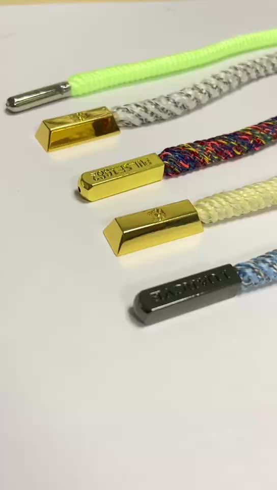 High Quality Metal Shoelace Aglets With Black /silver Colour And Laser