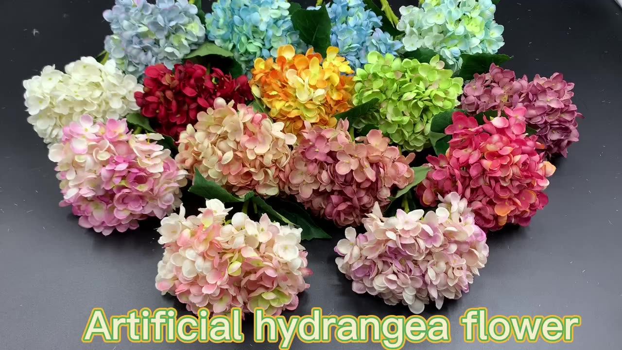 Wholesale Artificial Hydrangea Flower Head Silk Hydrangea Flower For
