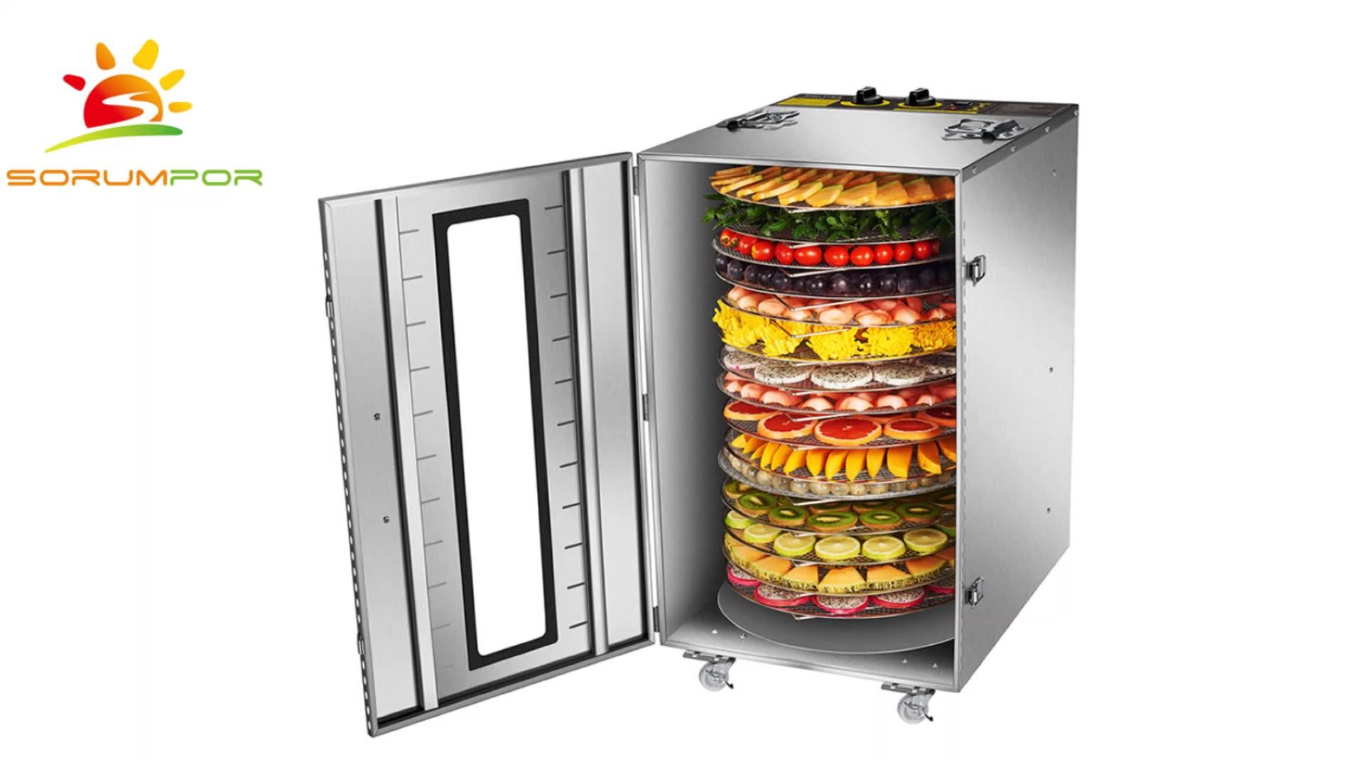 16 Trays Stainless Steel Rotary Food Dehydrator For Drying All Kind Of