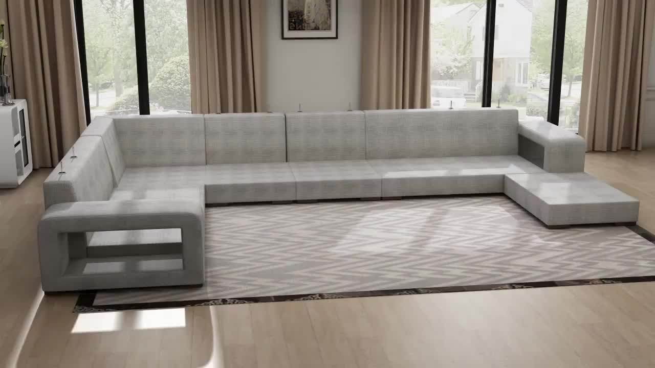 New Arrival Modern Design U Shaped Sectional 7 Seater 