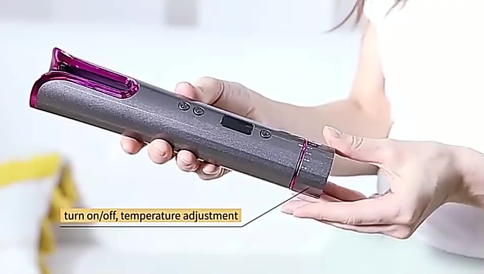 Comb Electric Cordless Auto Hair Curler,Automatic Curling Iron With Lcd