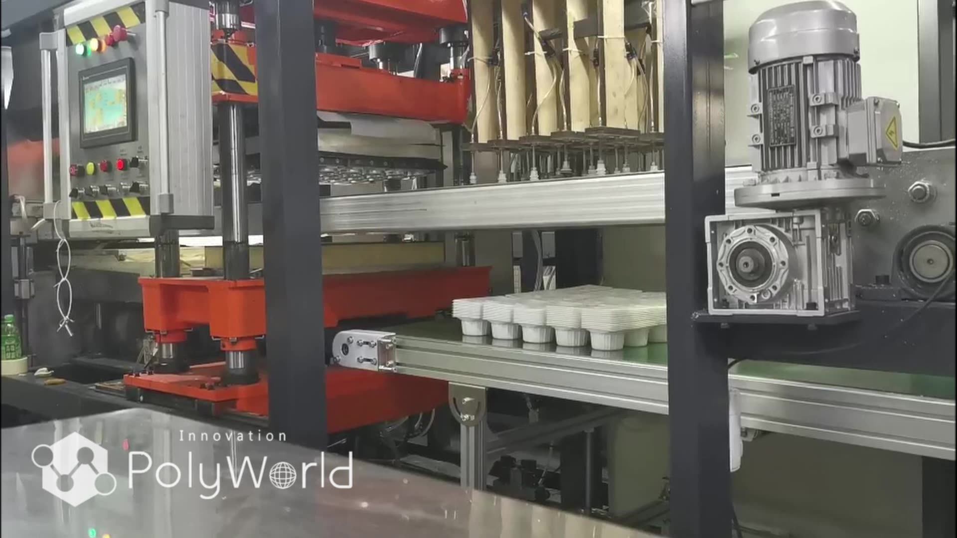 Automatic 3 Station Thermoforming Machine Vacuum Forming Online Cutting