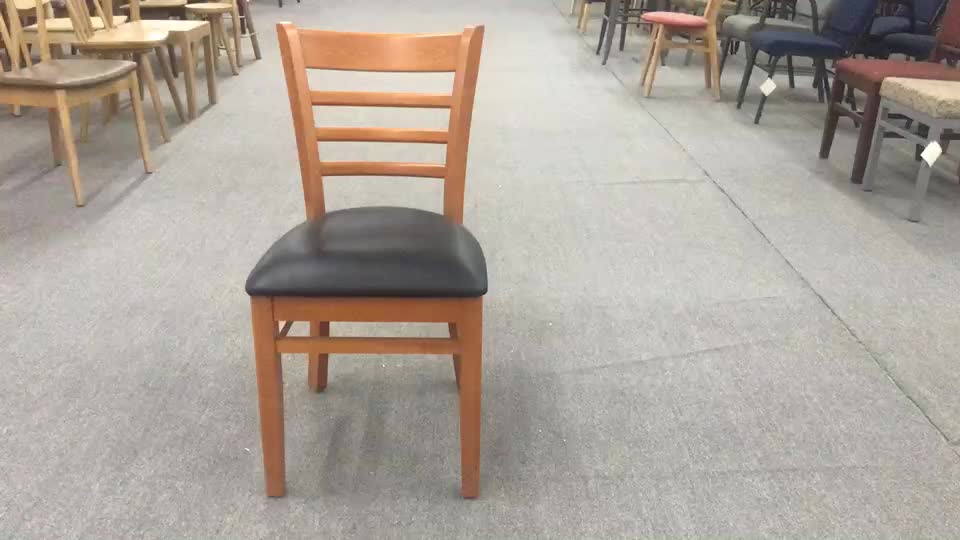 Cheap Modern Design Fast Food Beech Wood Dining Cafe Wooden Chairs Use