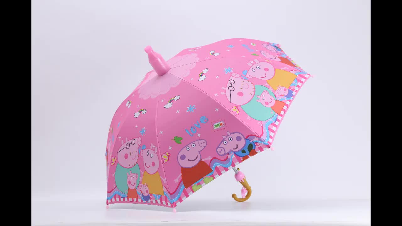 冰雪热卖防水套儿童雨伞男女孩卡通轻便自动遮阳防晒晴雨两用批发 阿里巴巴