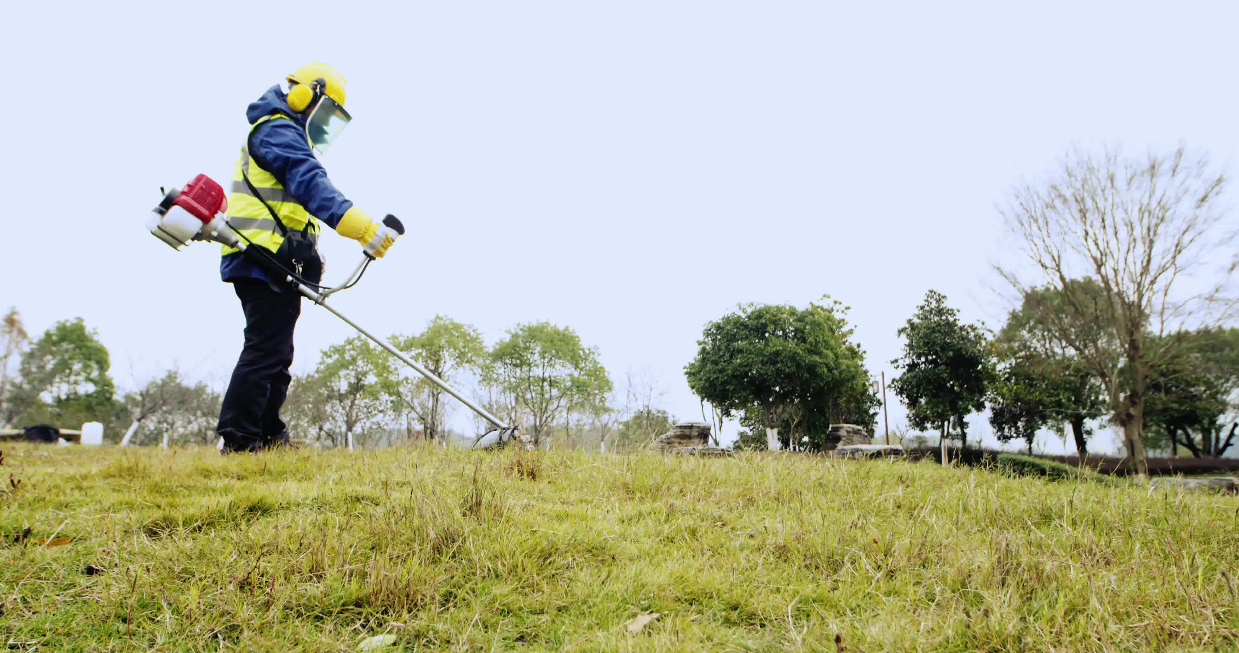 Js380 15'' Hand Push Lawn Mower 380mm Manual Held Portable Grass