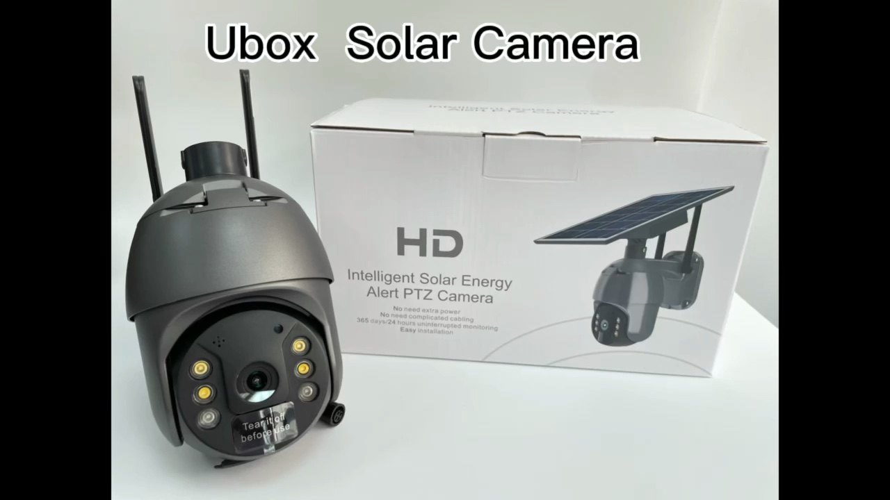 8w 2mp 4mp Ubox Pir Smart 4g Solar Cctv Rechargeable Battery Ptz Camera