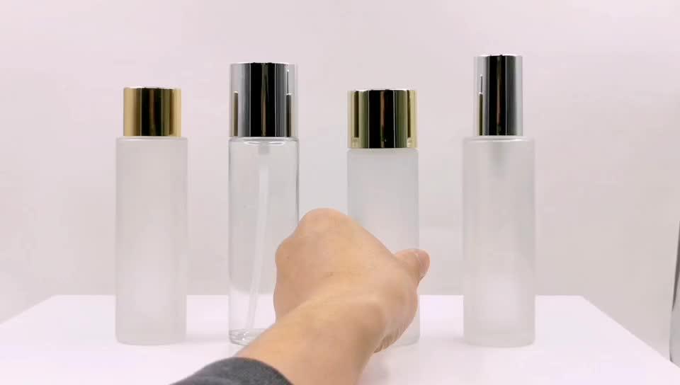 White And Golden Luxury Cosmetic Set Glass Cosmetic Face Serum Bottle