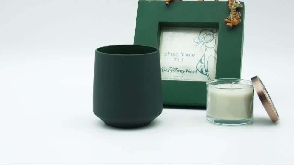 7oz Containers For Candles Matte Dark Green Candle Vessels Frosted