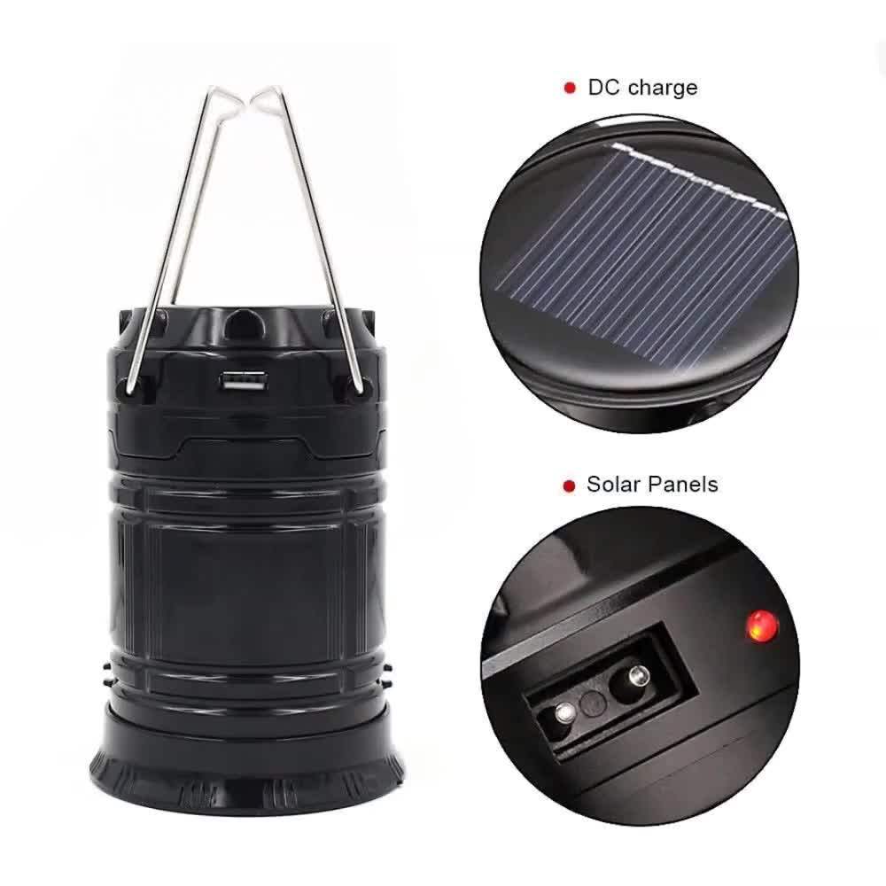 Rechargeable Solar Camping Lantern 6led Light Source Powerful Portable