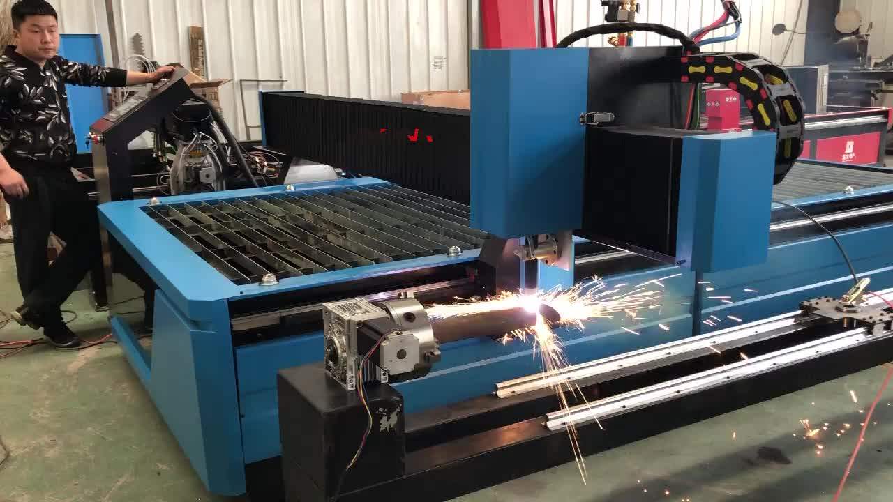 160a Power Metal Cutting / Cnc Plasma Cutting Machine For Pipes With Rotary/plasma Cutting Table