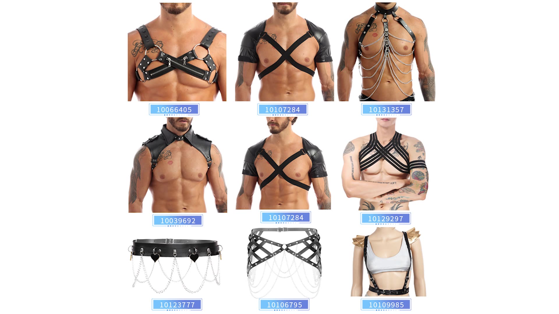 Mens Full Body Harness Detachable Groin Strap Bondage Restraints