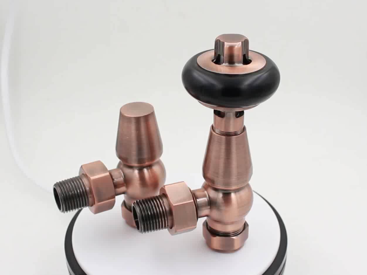 Cast Iron Radiator Angle Antique Copper Traditional Thermostatic