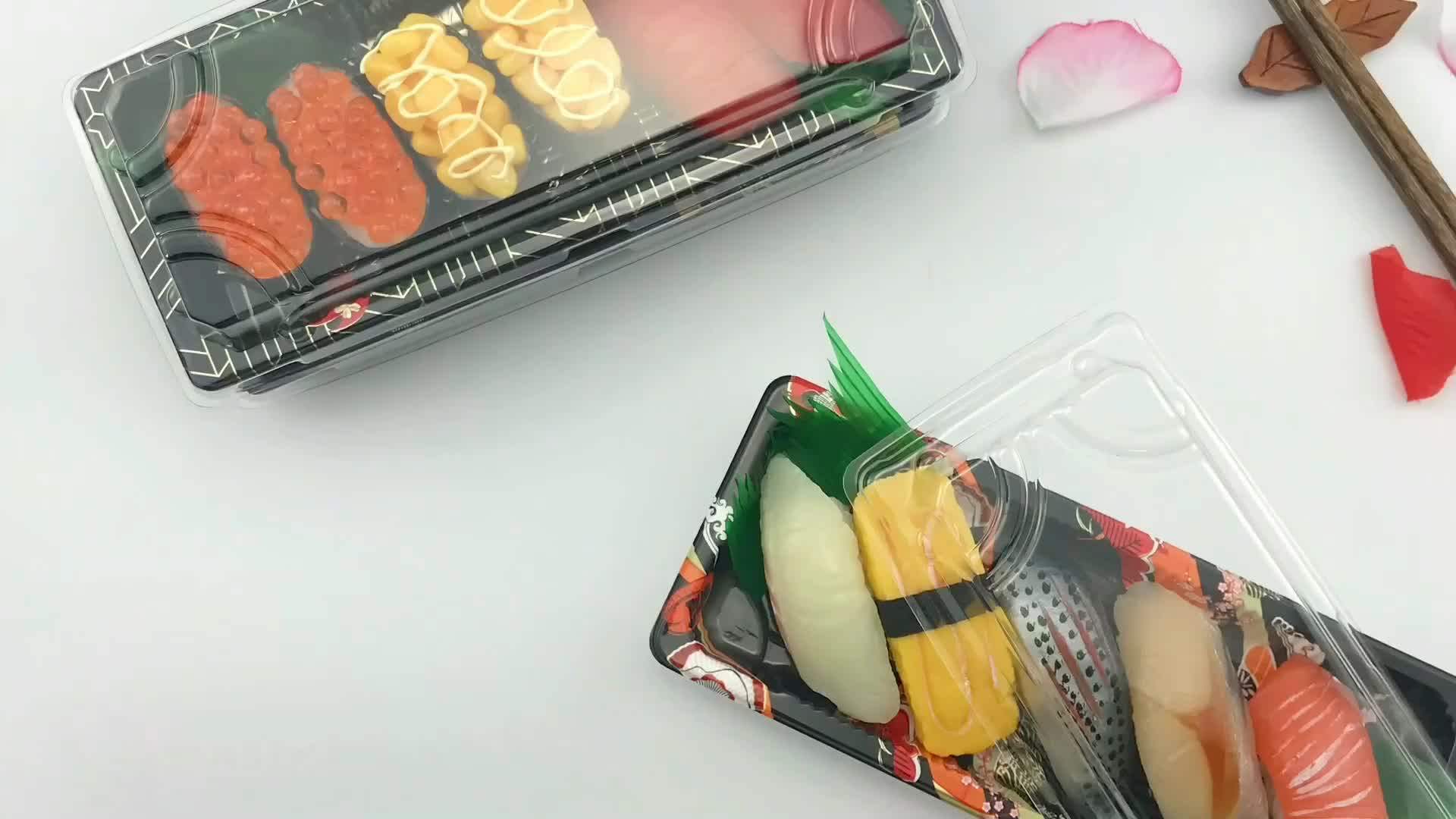 Wholesale Disposable Plastic Sushi Packaging Box With Lid For Food