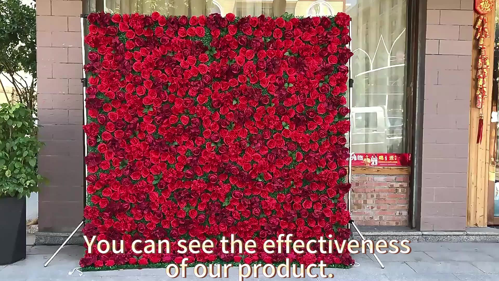 Strip Wall Hanging Fake Flowers Artificial Plants Wall Of Artificial