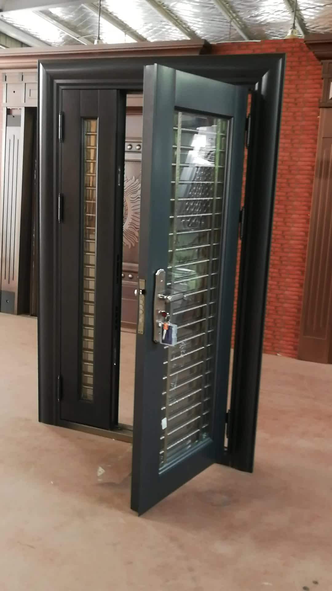 Antitheft Main Door Design Stainless Steel Front Door Entry Door Glass