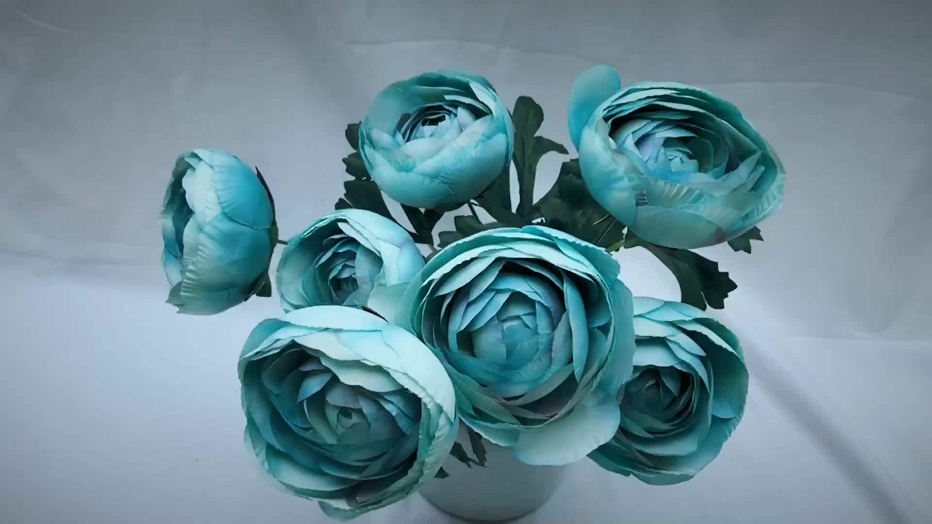 Mutilcolor Rose Silk Flower Ranunculus Bush Rose Artificial Flower Bouquet Buy Silk