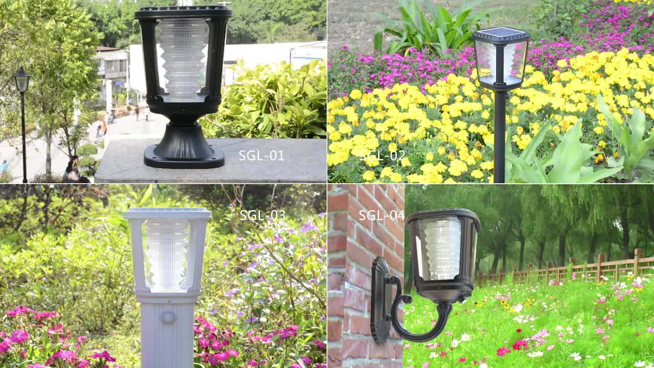 Ce Rohs Fcc Ip65 Solar Powred Led Plastic Outdoor Lamp Post For Garden