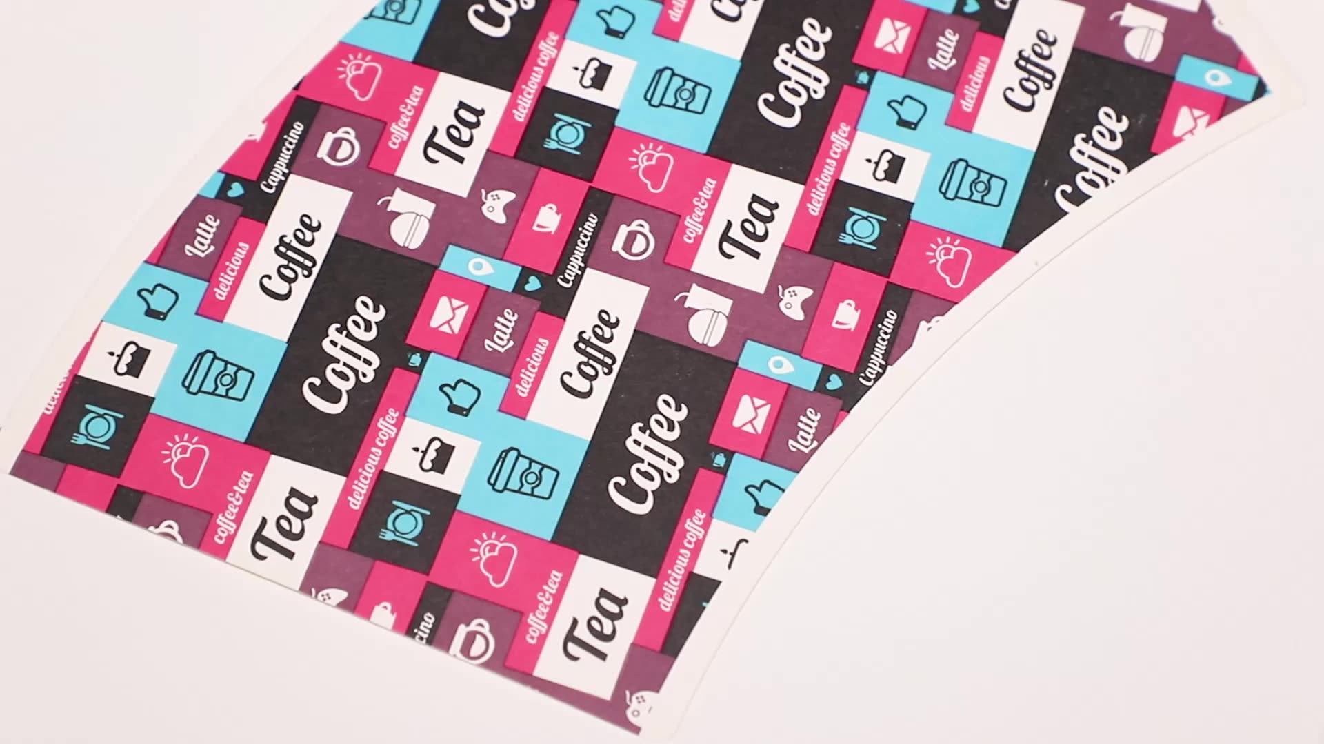 Paper Cup Fan Soft Drink Coated Pe Custom Elegant Printing Bamboo