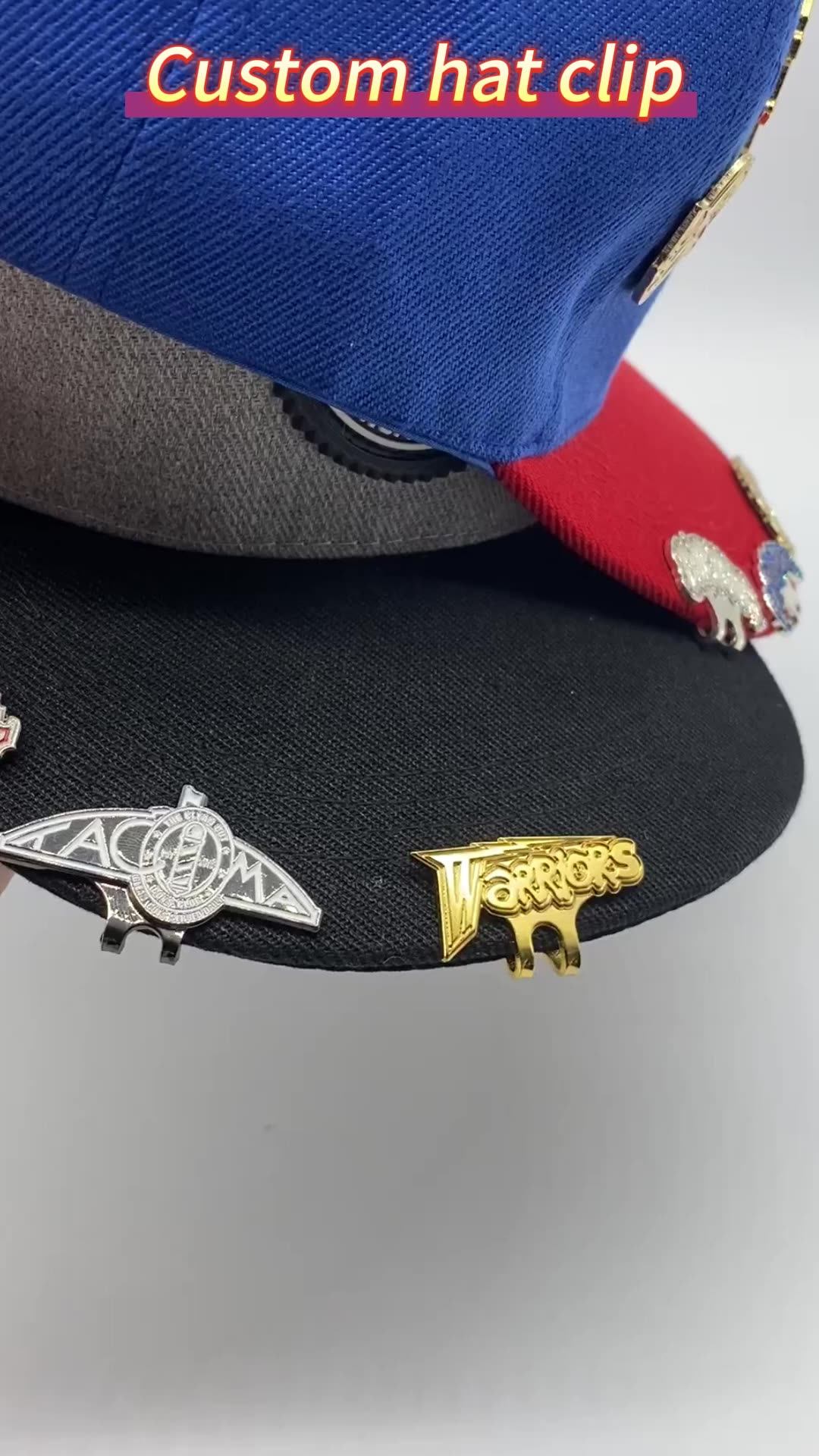 Wholesale Baseball Cap Hat Pins Custom Logo Soft Enamel Hat Clip