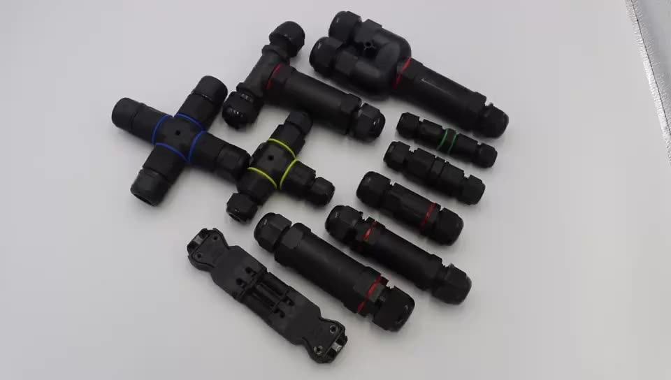 M16 2 Way 2pin 3pin Screw Fixing Cable Joiner Ip68 Waterproof Power