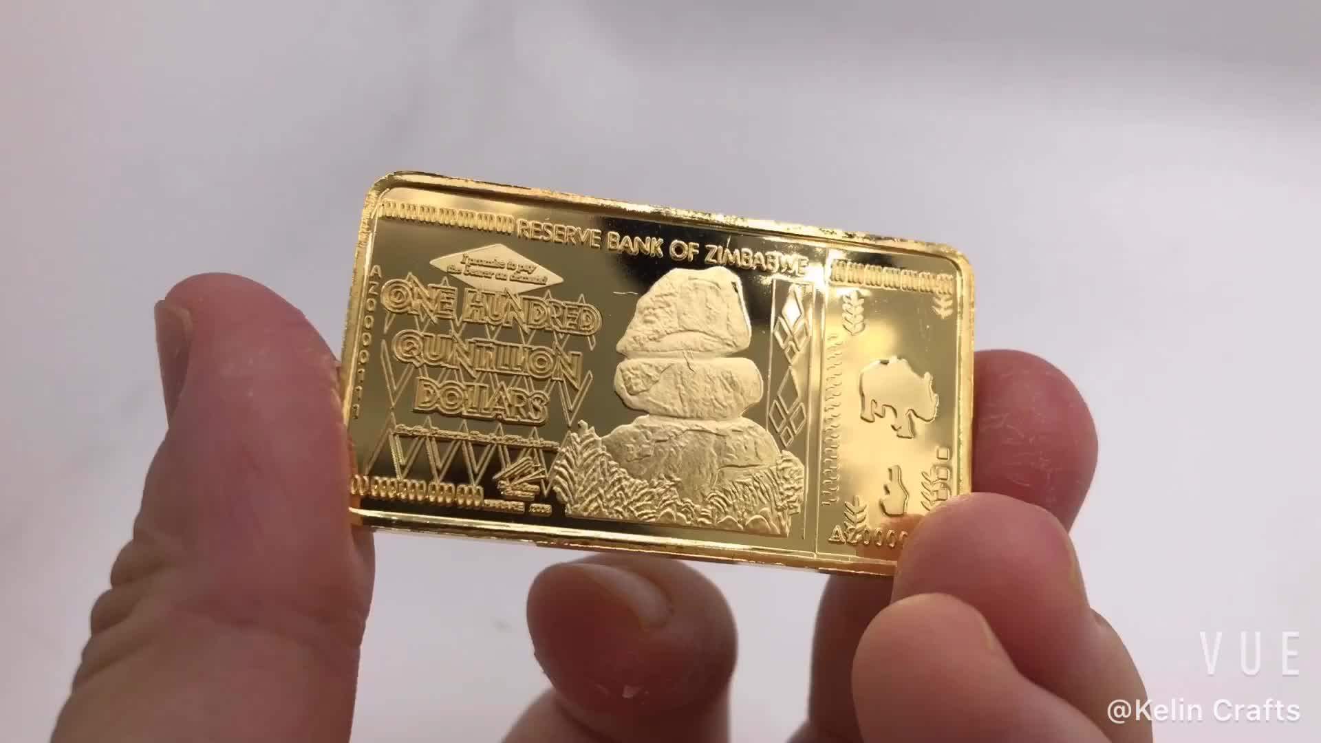 Free Fedex Shipping - 270pcs Gold Plated Zimbabwe Ingots