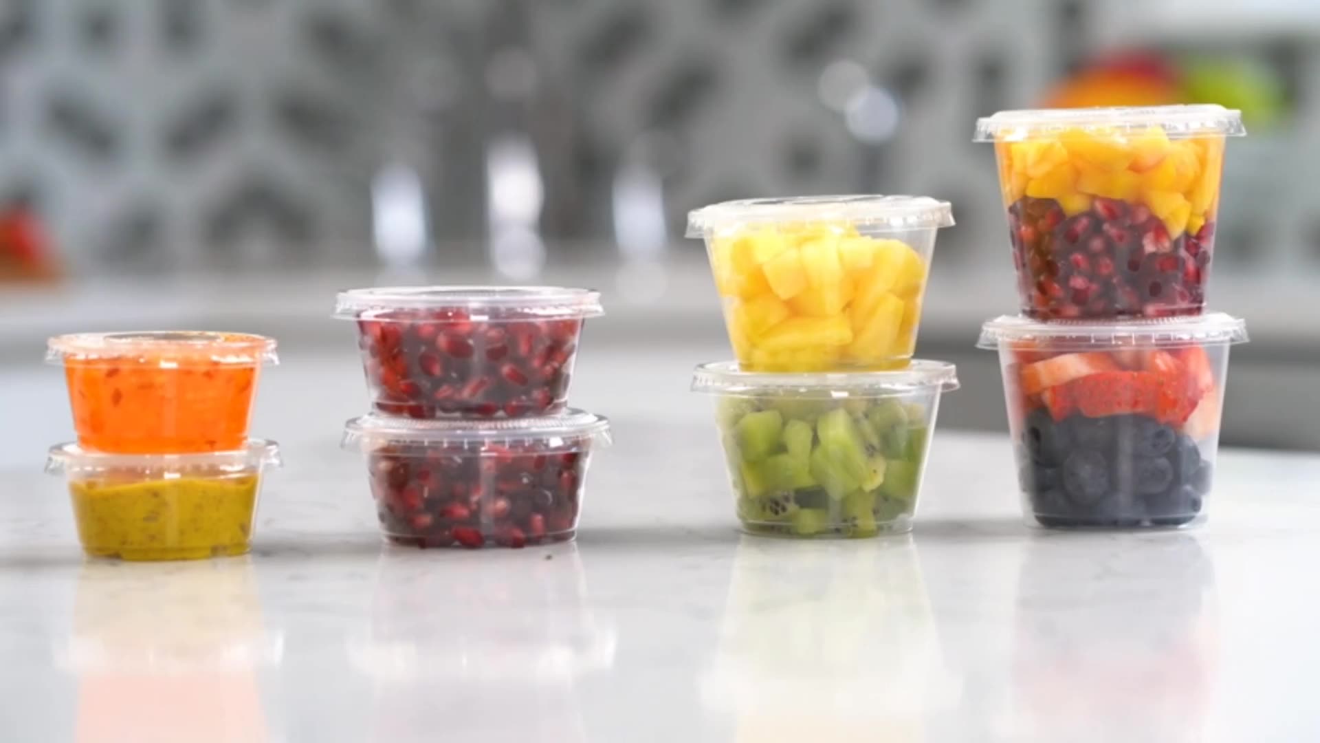 Hot Sale Pla Recyclable Disposable Plastic Sauce Cup Boxes Microwave 8