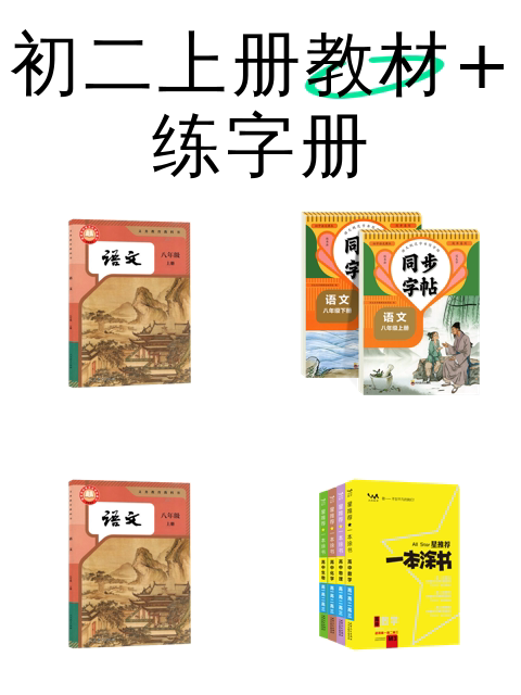 初二上册教材+练字册-淘宝逛一逛