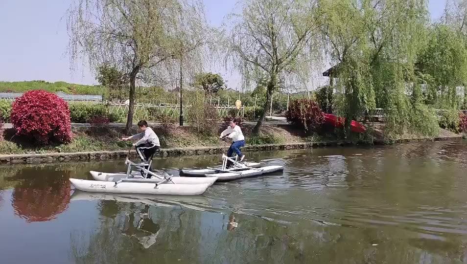 Double Person Inflatable Floating Water Bike Inflatable Cycle Water