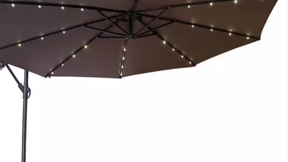 Wholesale Outdoor Hanging Beach Solar Led Patio Umbrella Light Parasol
