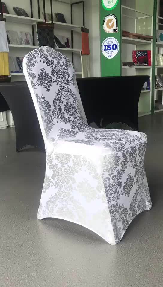Gold Metallic Damask Spandex Banquet Chair Cover For Sale Buy Cheap