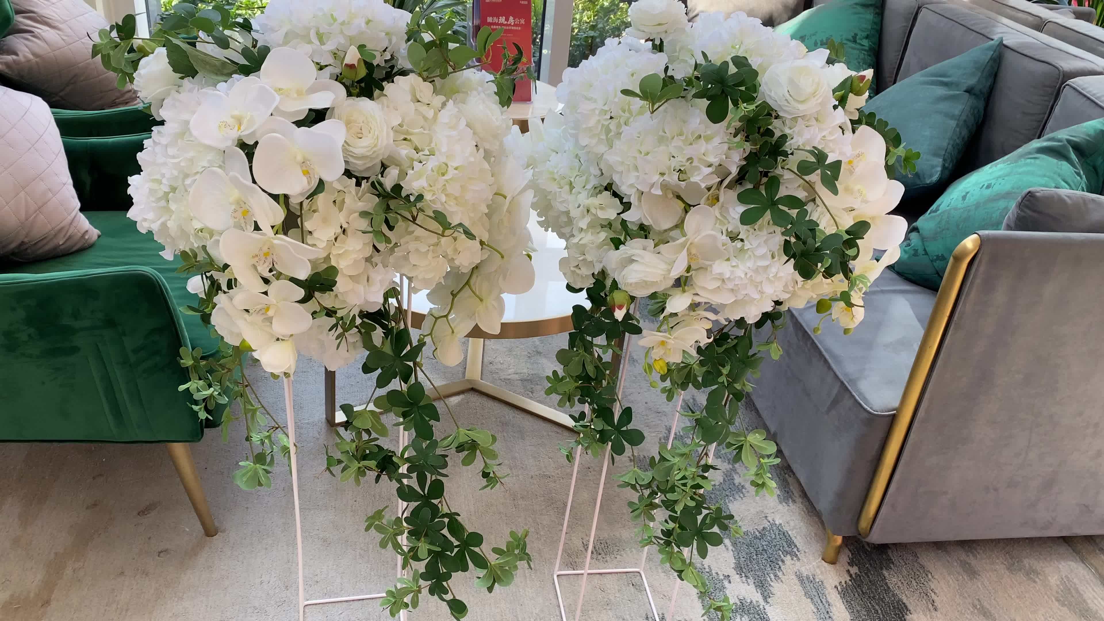 K10169 White Rose Silk Round Flower Ball Wedding Table Centerpieces Arrangements Wedding