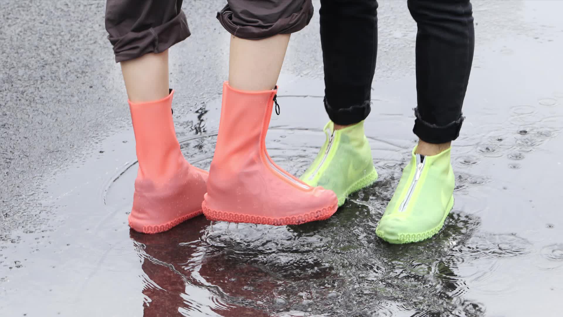 Silicone Water-resistant Shoes Cover Waterproof Rain Boots Rain Shoes Overshoes 