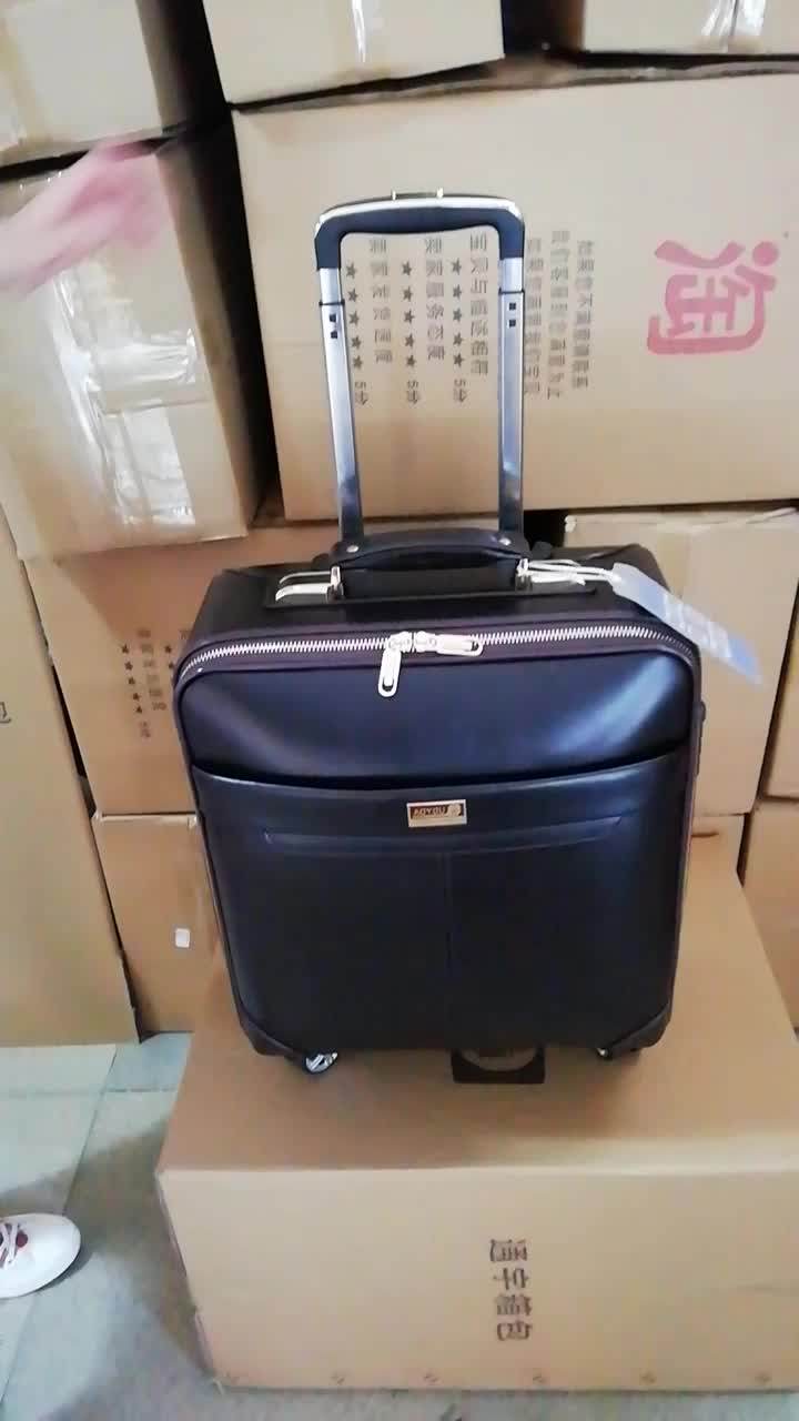 2019 New Arrival Genuine Leather Black Wheeled Cabin Size Luggage Buy High Quality Genuine