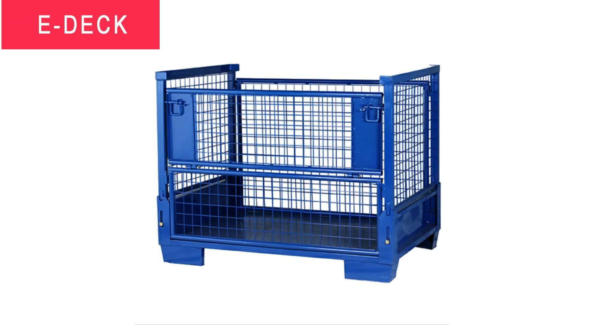 Warehouse Heavy Duty Welded Folding Stacking Collapsible Steel Wire