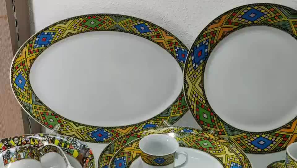 Bulk 6 Pieces Ethiopian Eritrean Ceramic Porcelain Cheap Unique Shape