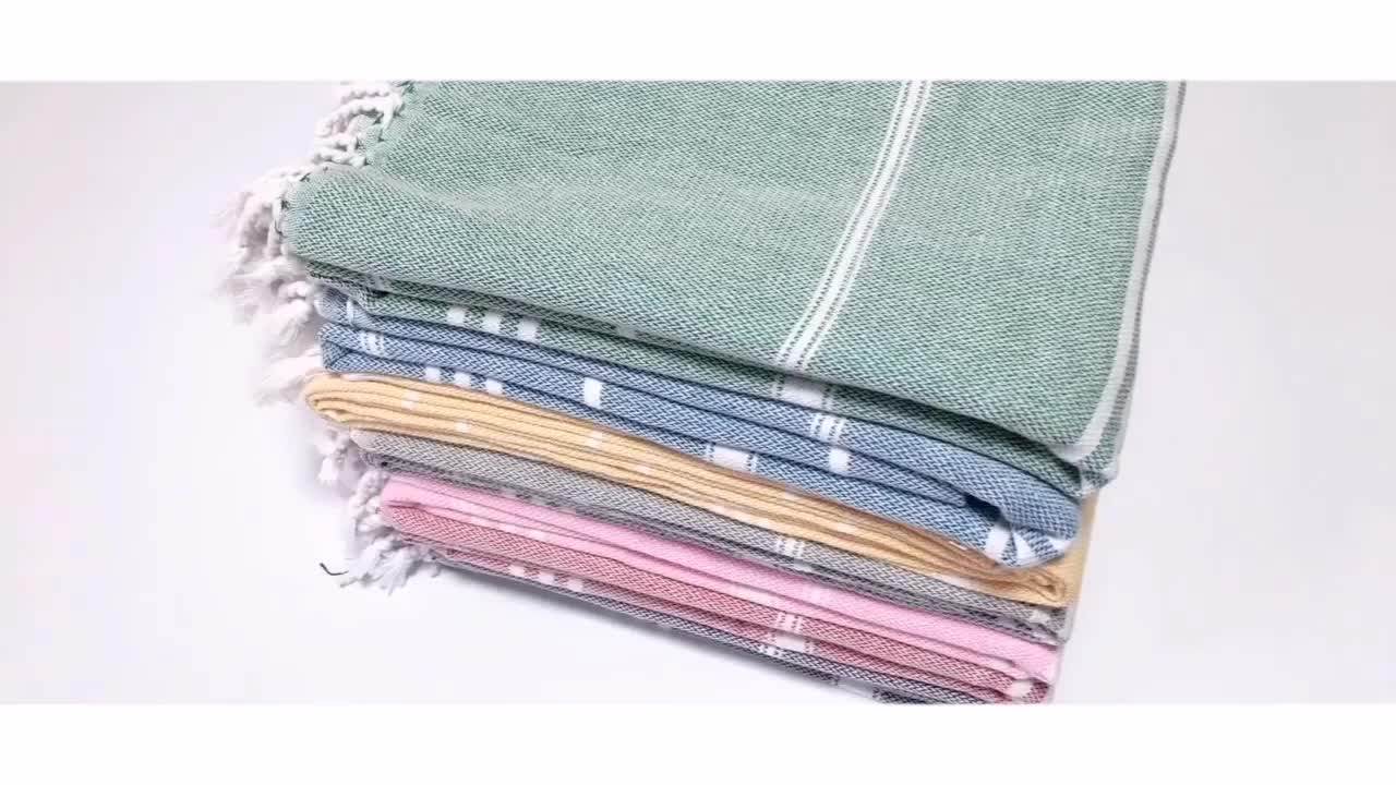 High Quality Peshtemal Custom 100*180cm 200gsm Cotton Turkish Beach