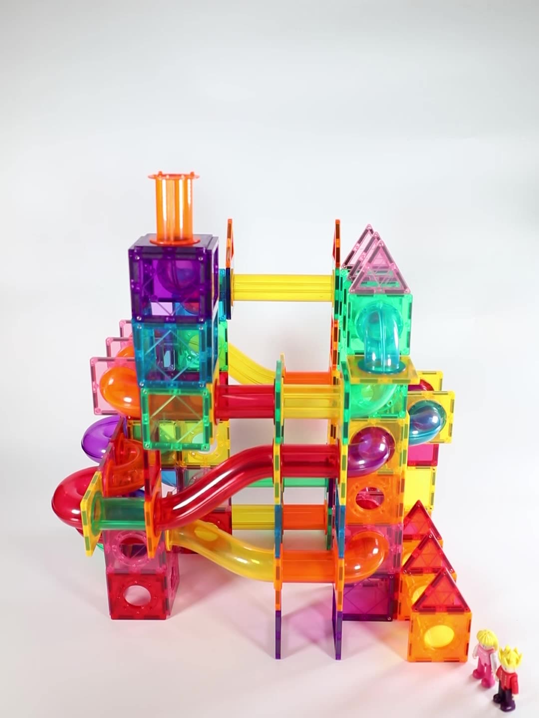 Preschool Assemble Toys Marble Run Race Track Magnetic Tiles With Balls